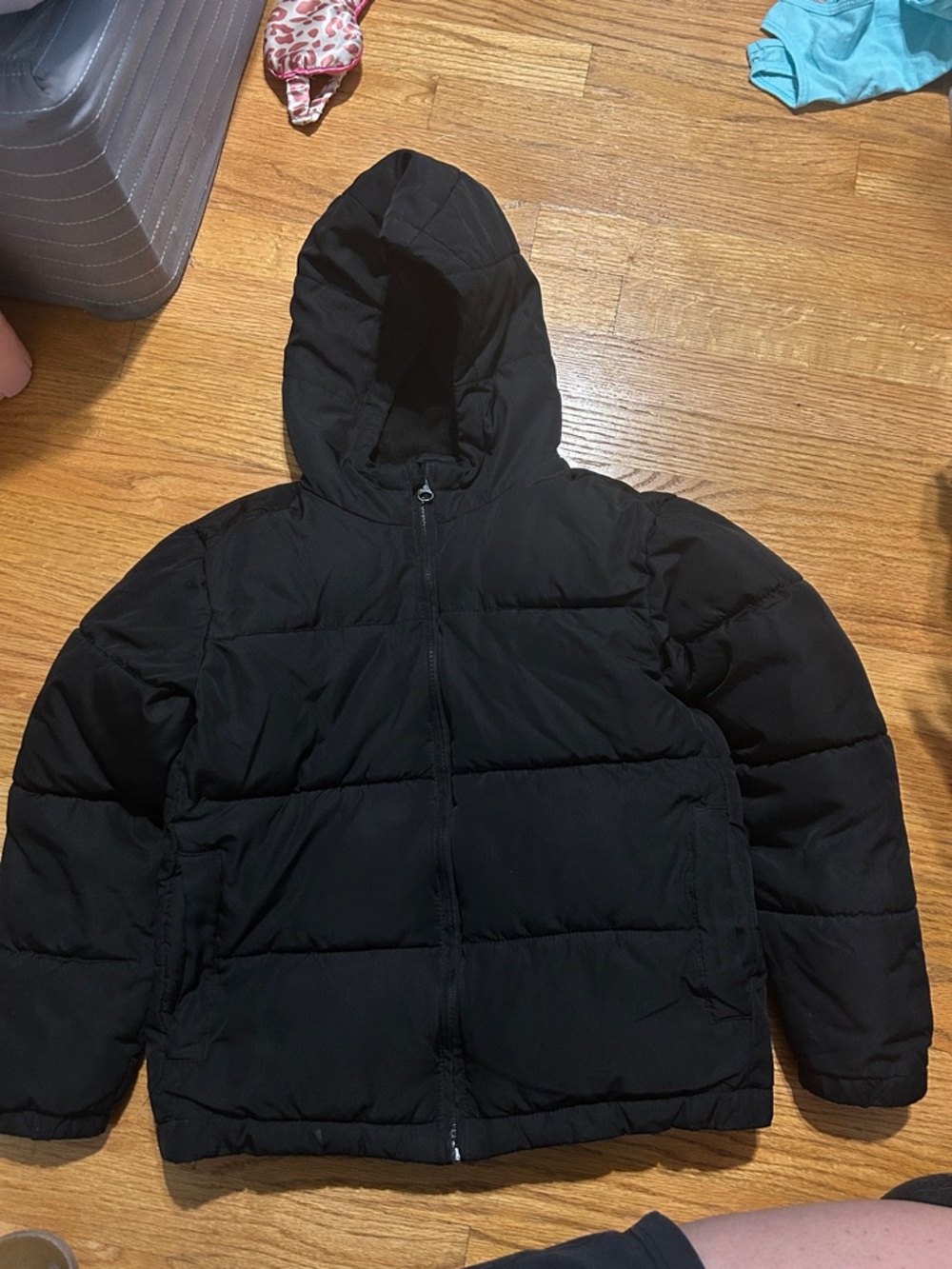 Black Hooded Puffer Jacket kids (8)